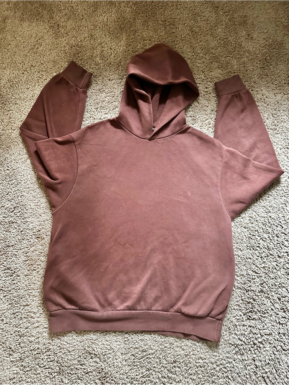 Zara Men's Crewneck Hoodie Sweatshirt in Brown